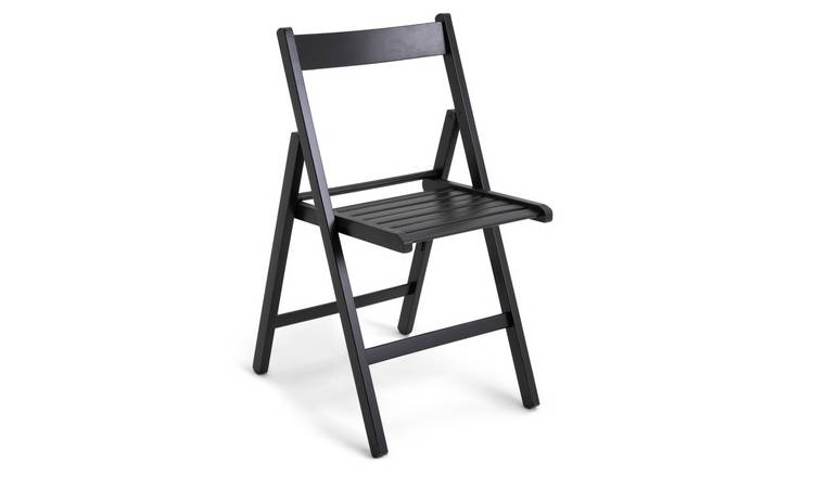 Habitat Solid Wood Folding Chair - Black