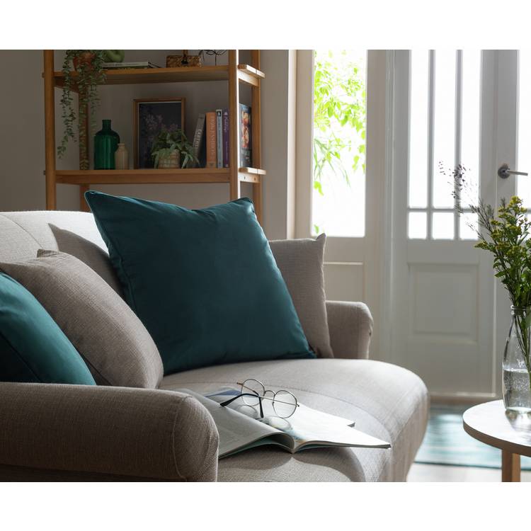 Habitat Velvet Plain Cushion - Teal - 55x55cm 0