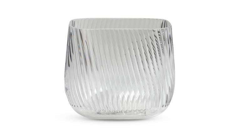 Habitat Small Ribbed Glass Vase - Clear