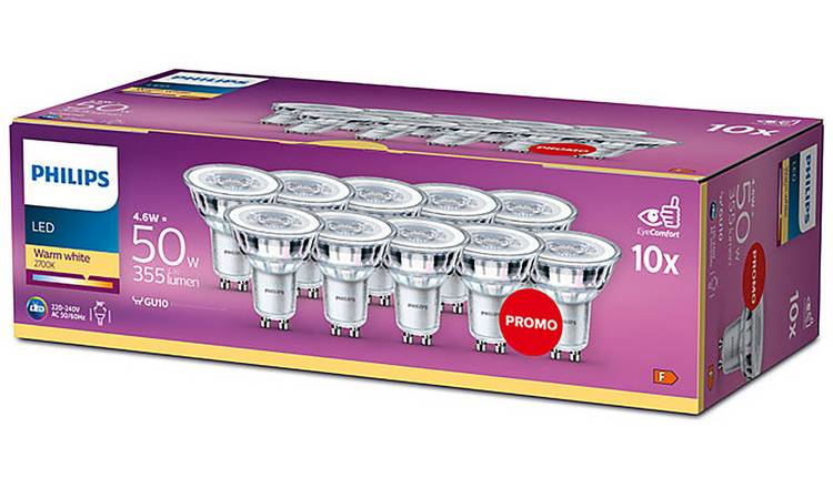 Philips Spot GU10 50W LED Bulb 3 Units Silver