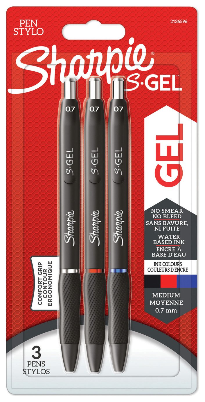 Sharpie Pack of 3 Assorted Gel Pens - Multicolour
