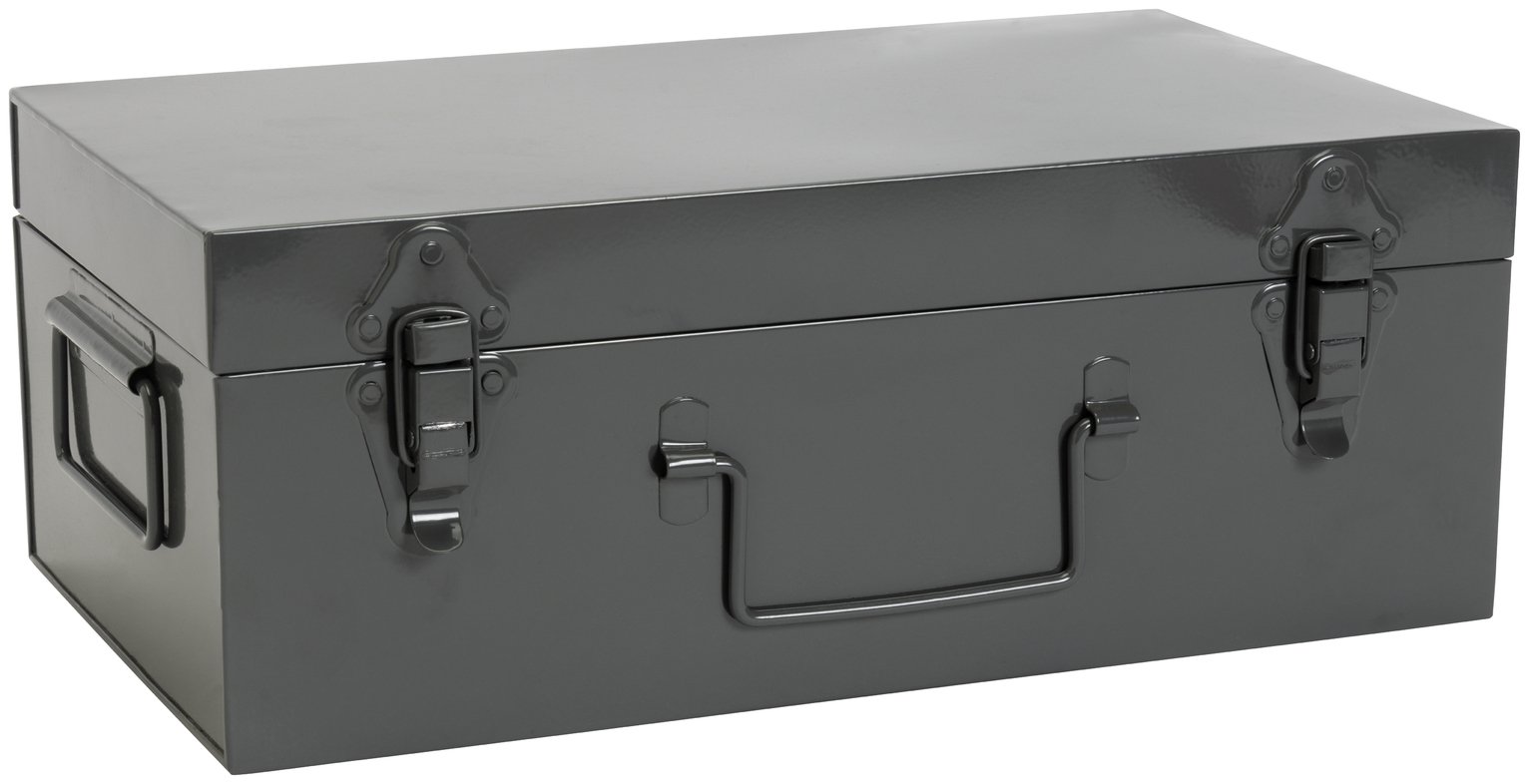 Garden by Sainsbury's 2.43L Metal Storage Trunk - Grey