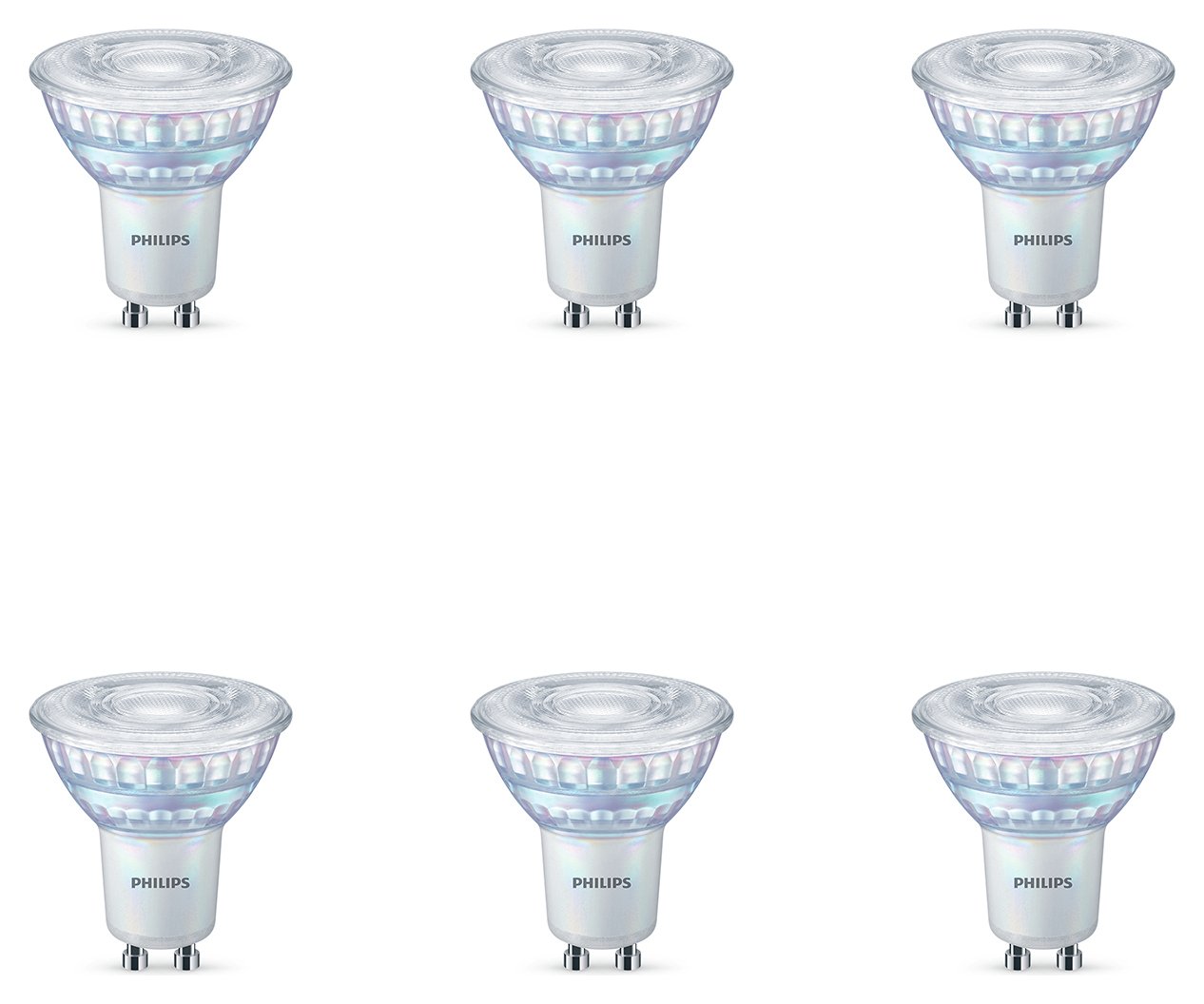Philips 3.8W LED GU10 Dimmable Light Bulb - 6 Pack