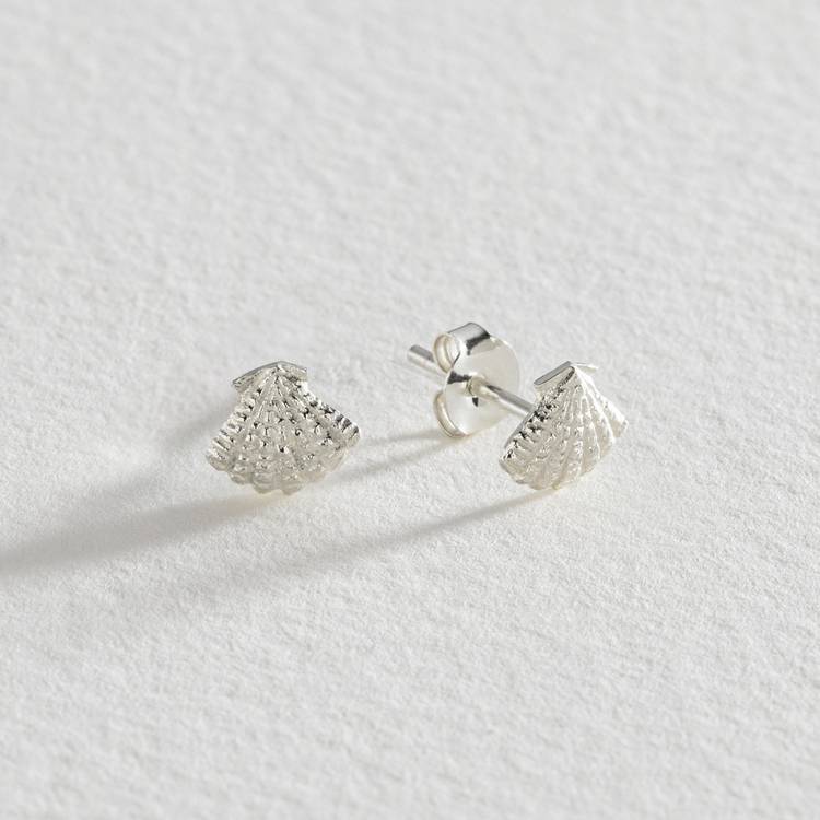 Revere Sterling Silver Seashell Stud Earrings 0