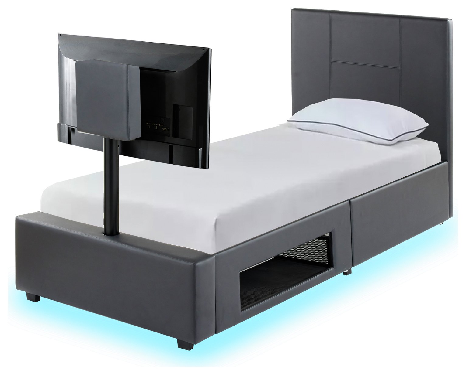 X Rocker Living Ava Single TV and Gaming Bed Frame - Grey