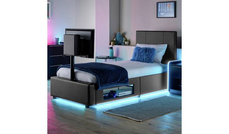 XR Living Ava Single TV LED Bed Frame - Grey