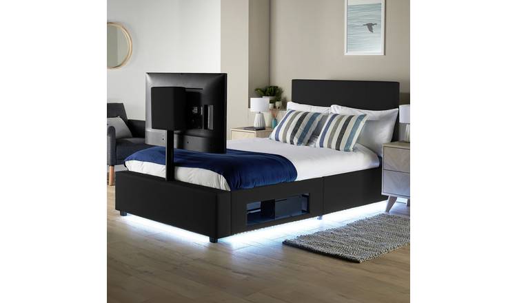 XR Living Ava Small Double TV LED Bed Frame - Black