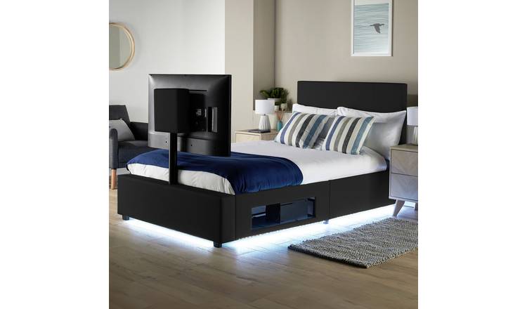 XR Living Ava Small Double TV Bed Frame - Black