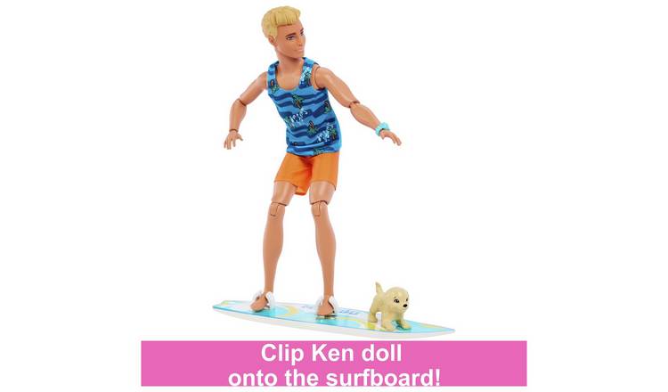 Buy Barbie Ken Beach Doll with Surfboard and Accessories - 30cm