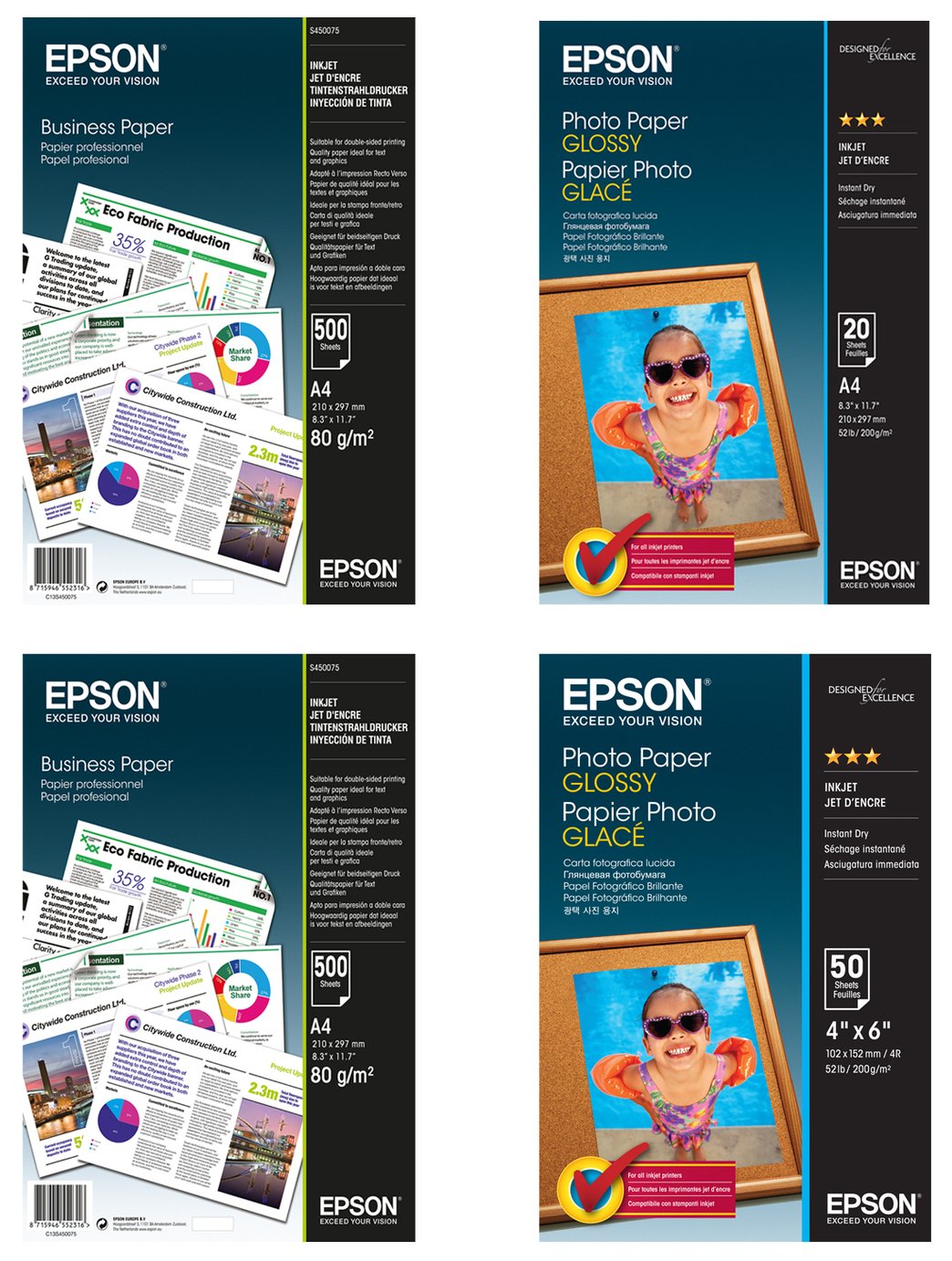 Epson 4 Pack Mixed Paper Bundle