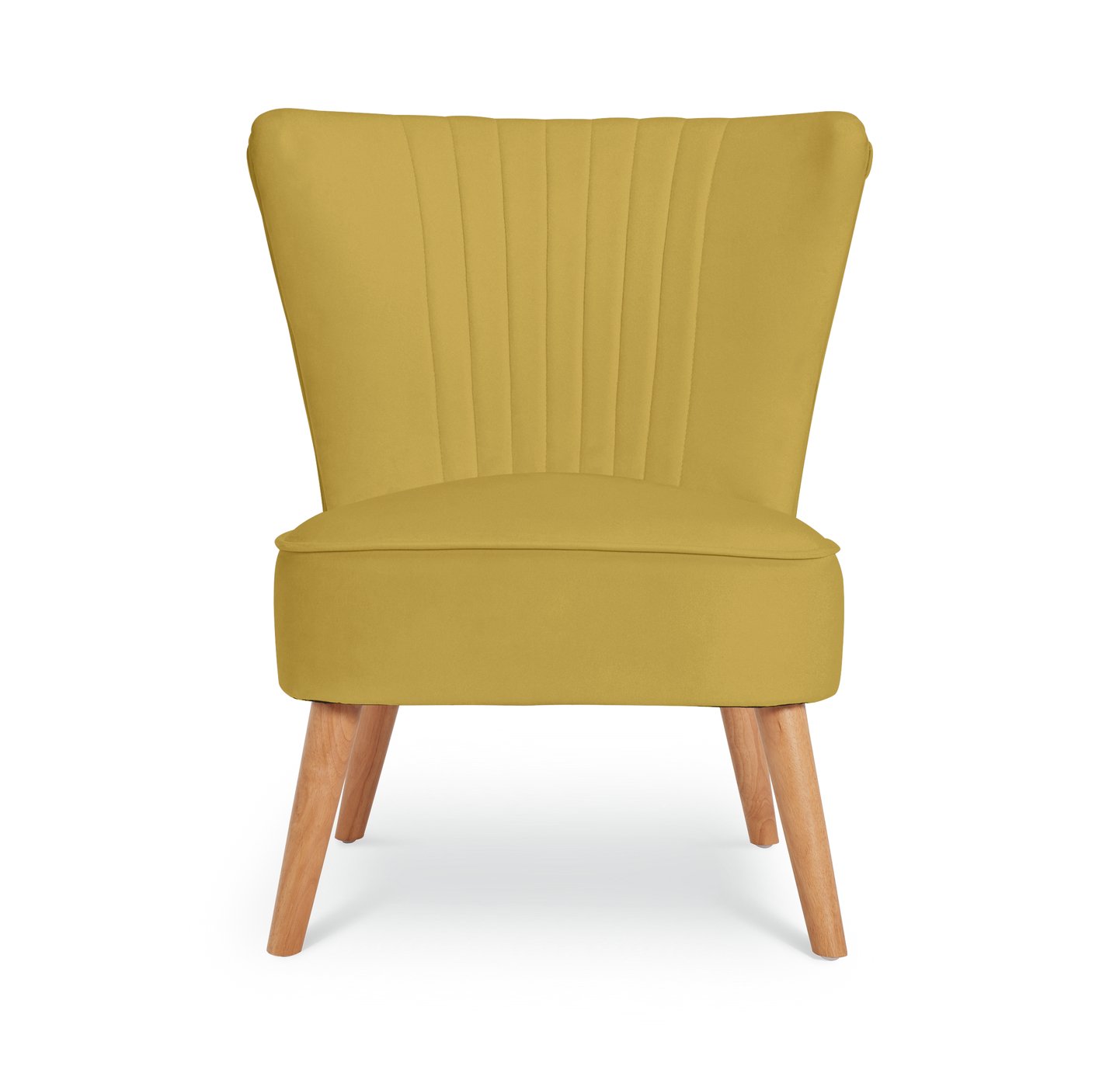 Habitat Alana Velvet Shell Back Accent Chair - Yellow