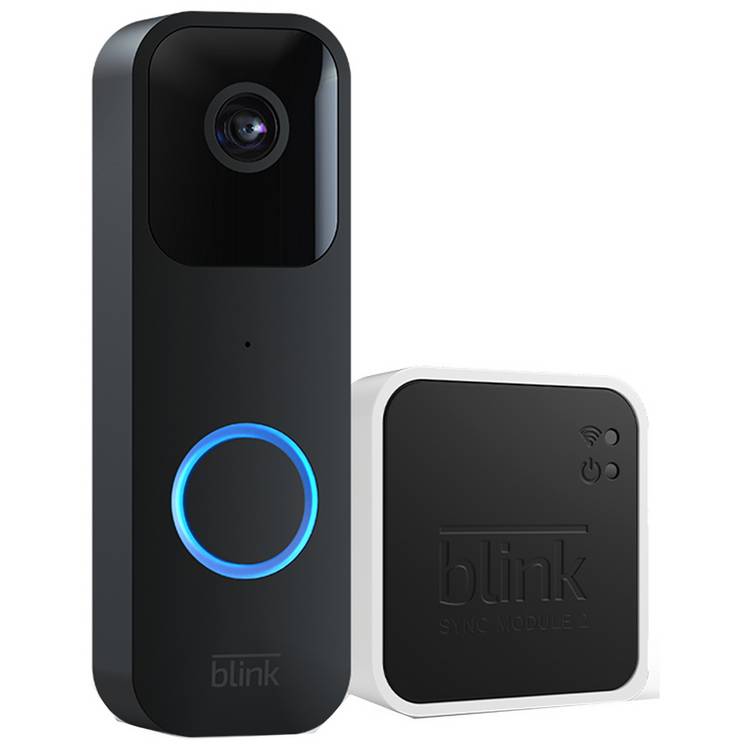 Blink Video Doorbell Wired or Battery + Sync Module - Black 0