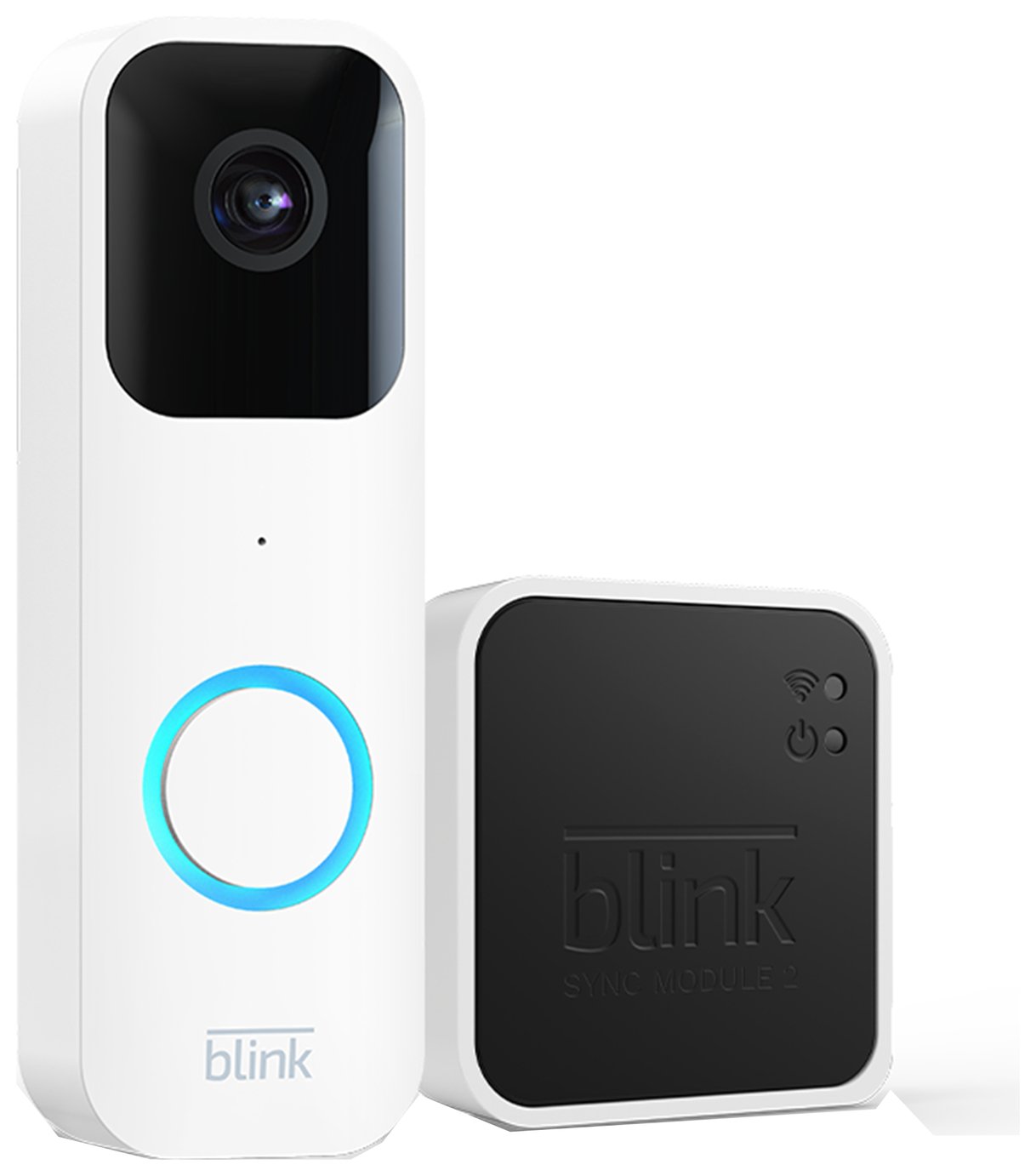 Blink Video Doorbell Wired or Battery   Sync Module - White