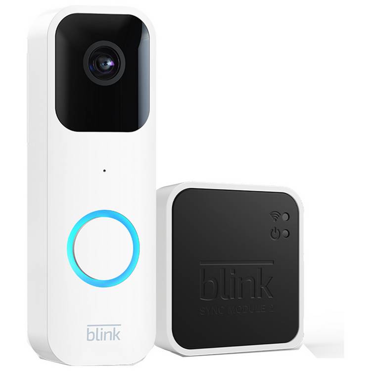 Blink Video Doorbell Wired or Battery + Sync Module - White 0