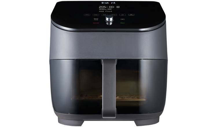 Instant Vortex Plus Dual Air Fryer with ClearCook, Black 7.6L- Air Fry,  Bake, Roast, Grill, Dehydrate & Reheat