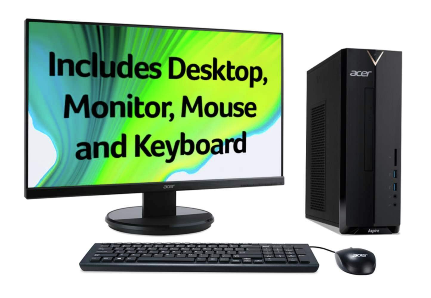 Acer XC330 A6 4GB 1TB Desktop PC & Monitor Bundle