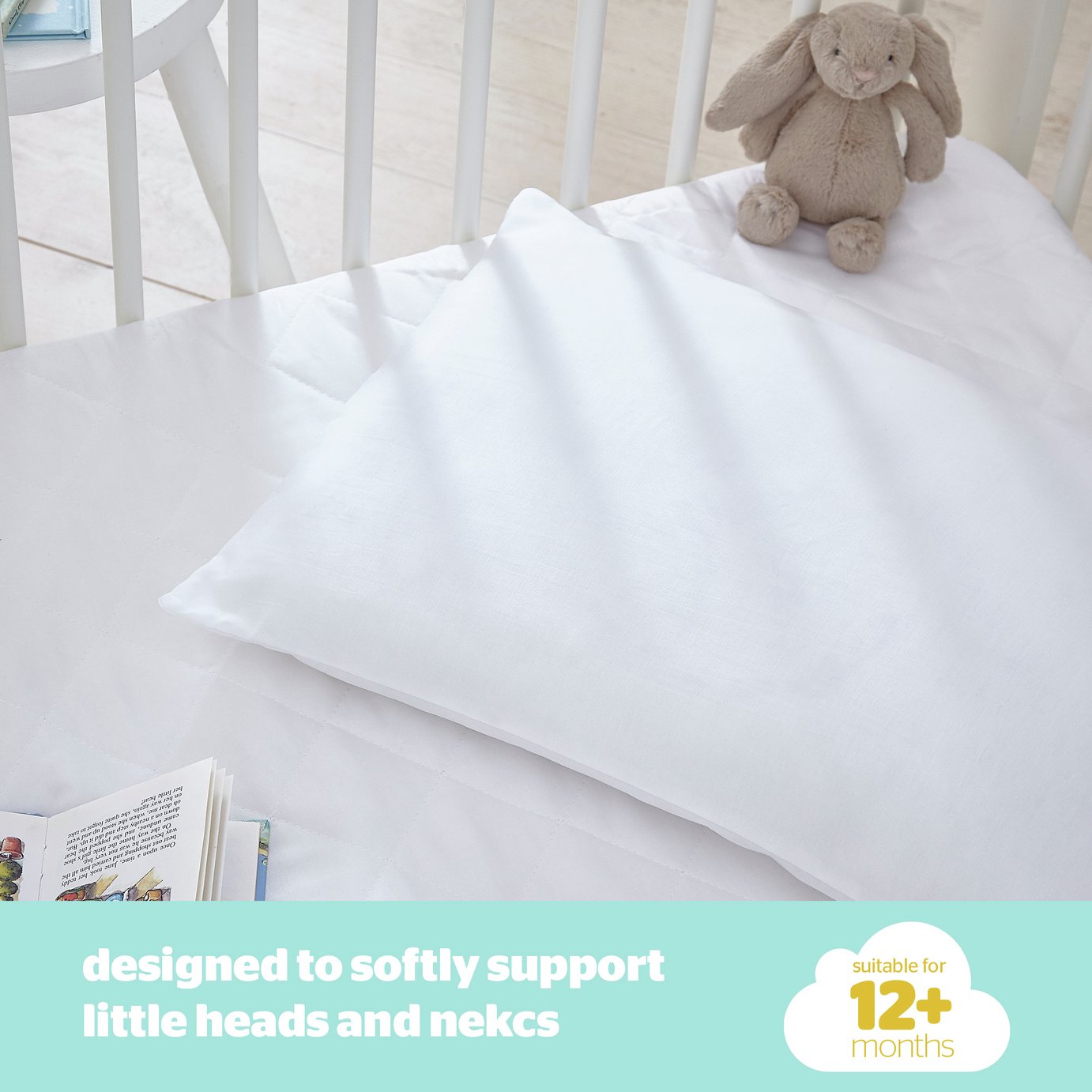 cot bed pillow size