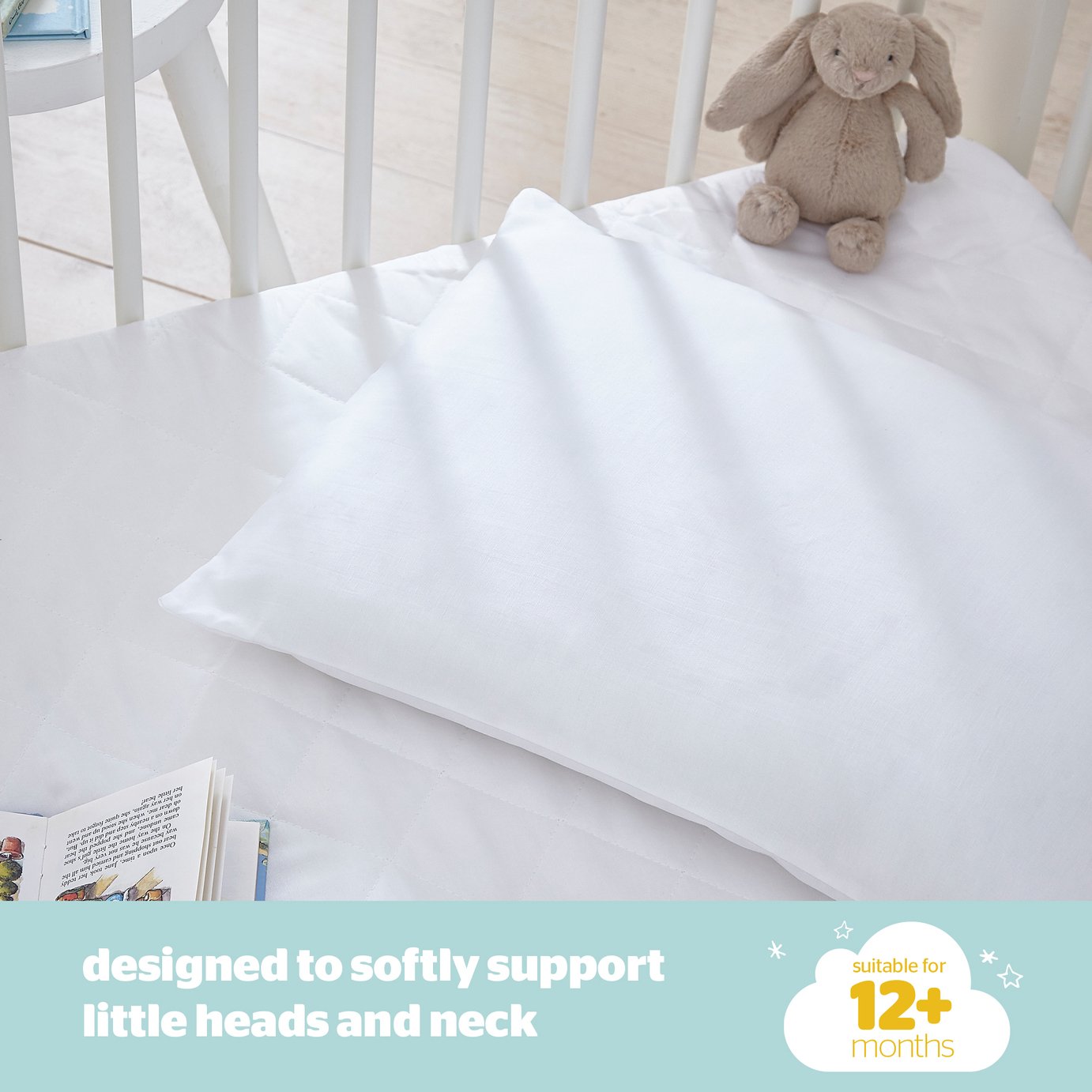 cot bed pillow size