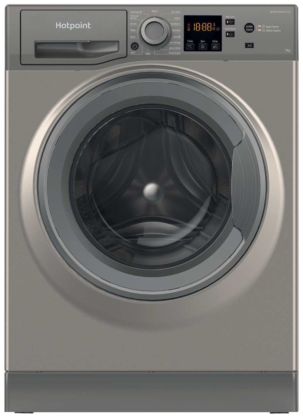 Hotpoint NSWM7469GGUK 7KG 1400 Spin Washing Machine-Graphite Graphite