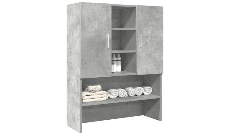 Walplus Washing Machine Cabinet - Concrete Grey - 70.5 x 25.5 x 90 cm
