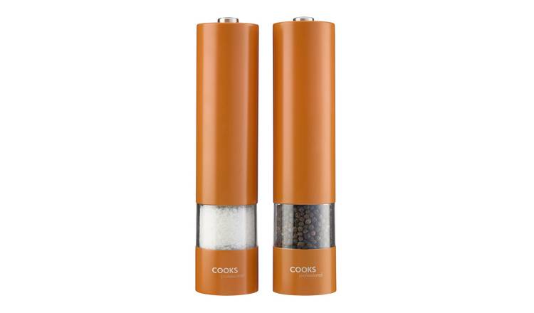 Cooks Professional Electric Salt and Pepper Mill Set - Orange