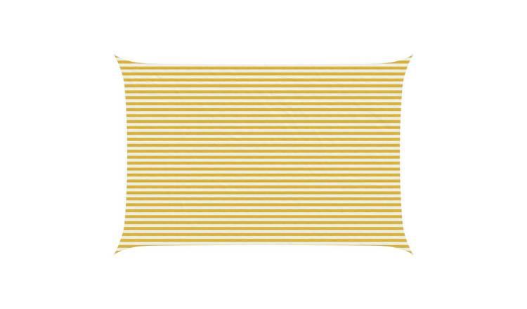 Walplus Rectangular HDPE Sun Shade Sail - Yellow and White - 400 x 500 cm