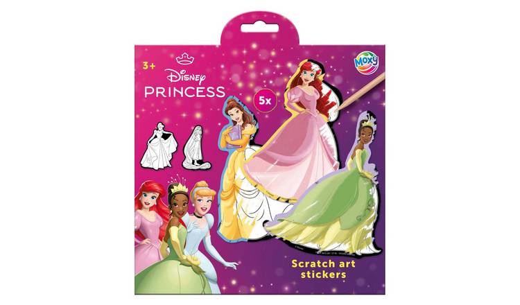Totum Disney Princess Scratch Art Stickers Craft Set - Age 3+