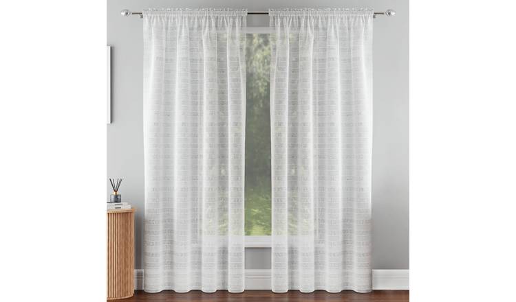 Tyrone Textiles Lima Rod Pocket Sheer Voile Panels - 140 x 229cm - Silver
