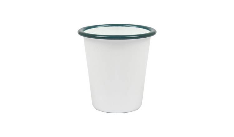 Argon Tableware White Enamel Tumbler - 300ml - Green