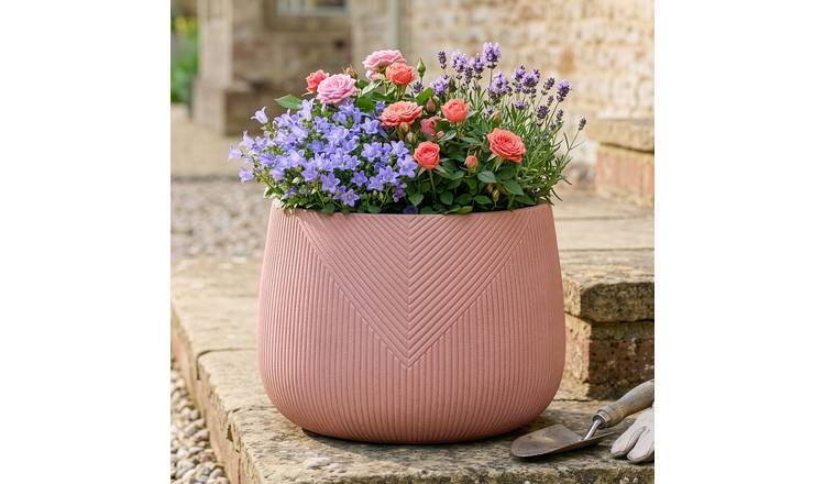 Dibor Small Fibre Clay Outdoor Garden Planter – Terracotta