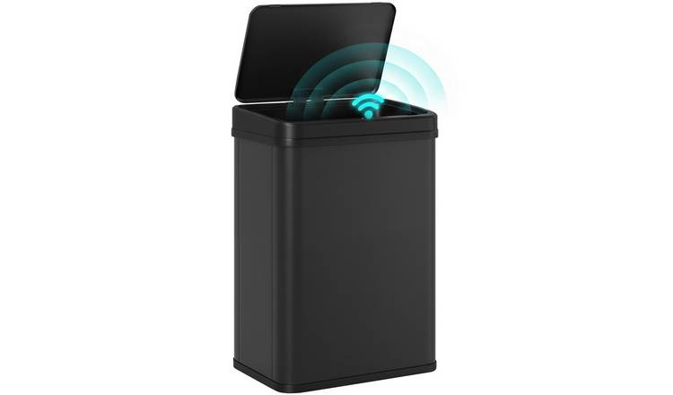 HOMCOM 40L Stainless Steel Sensor Kitchen Bin - Black