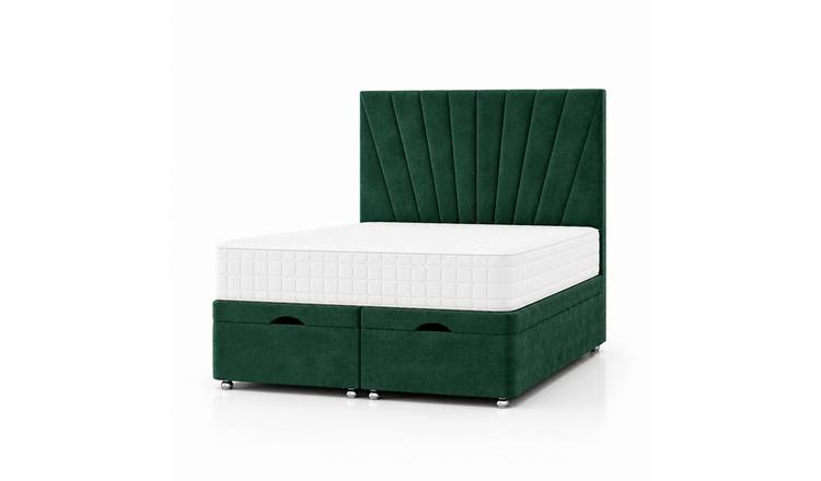 Comfy Deluxe  Aspen   3ft Single  End Lift Ottoman Bed Set - Emerald Green