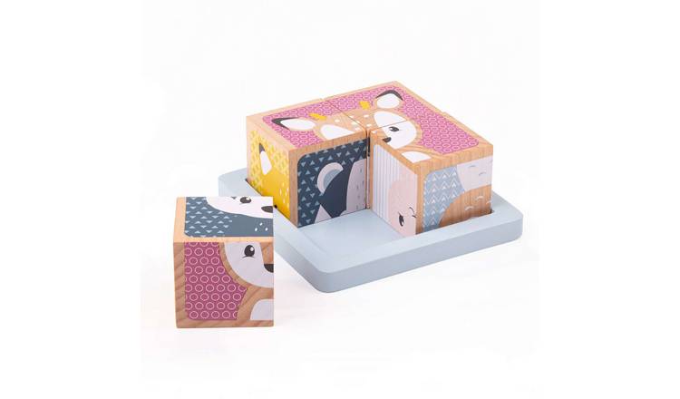Bigjigs Toys Woodland Cube Puzzle - 6 Months +