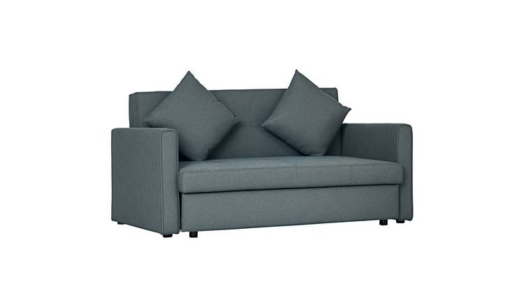 HOMCOM 2 Seater Modern Sofa Bed with Hidden Storage - Dark Grey