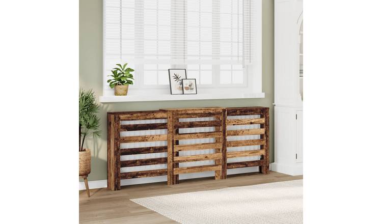 Walplus Engineered Wood Radiator Cover - Old Wood - 205 x 21.5 x 83.5 cm