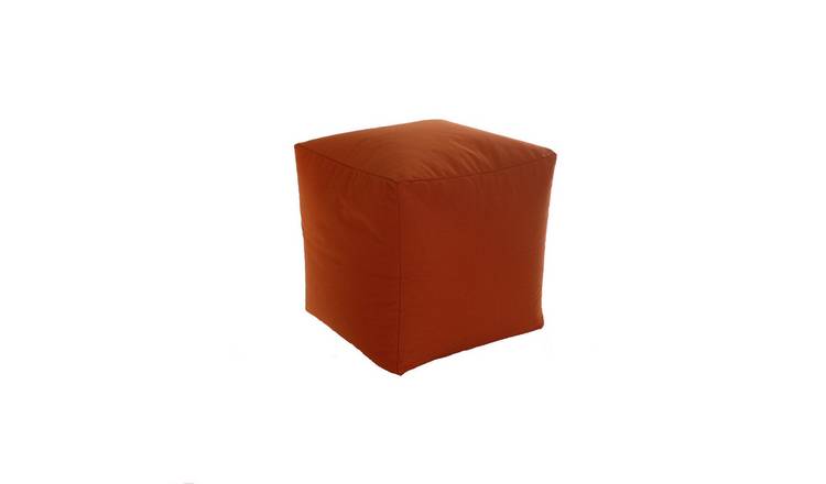 Bean Lazy Square Cotton Bean Bag Ottoman in Terracotta