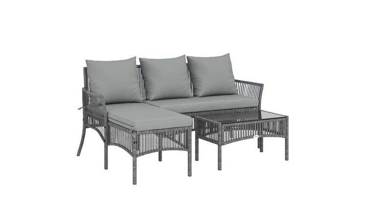 Outsunny Polyethylene Garden Furniture Set - Dark Grey
