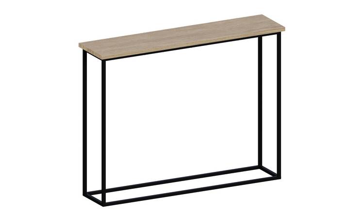 Vida Designs Console Table With Metal Leg - Oak & Black