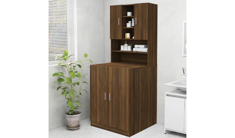 Walplus Washing Machine Cabinet - Brown Oak - 70.5 x 25.5 x 90 cm