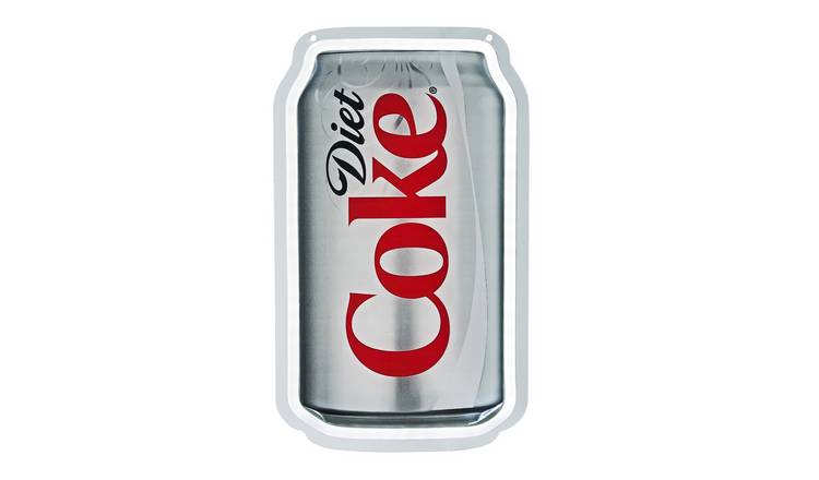 Global Gizmos 30cm Diet Coke Can LED Wall Light - Silver