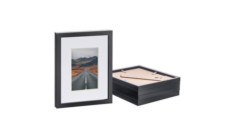 Nicola Spring Photo Frames - 8" x 10" with Mount - Set of 5 - Black
