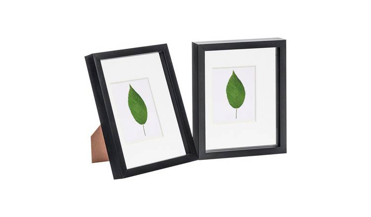 Nicola Spring 3D Box Photo Frames - 8 x 10" with Mount - Set of 2 - Black