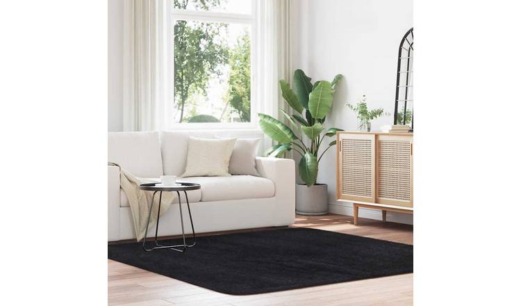 Walplus Navarra Polyester Rug - Black - 200 x 200cm