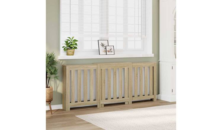 Walplus Vertical Slats Radiator Cover - Sonoma Oak - 205 x 21.5 x 83.5 cm