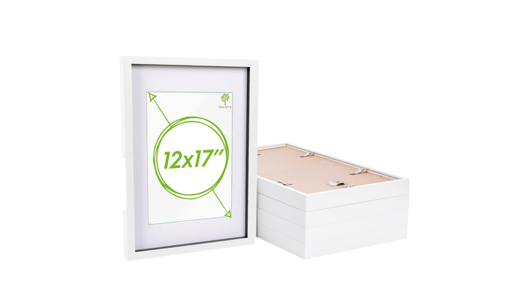 Nicola Spring 3D Box Photo Frames - A3 with Mount - Set of 5 - White