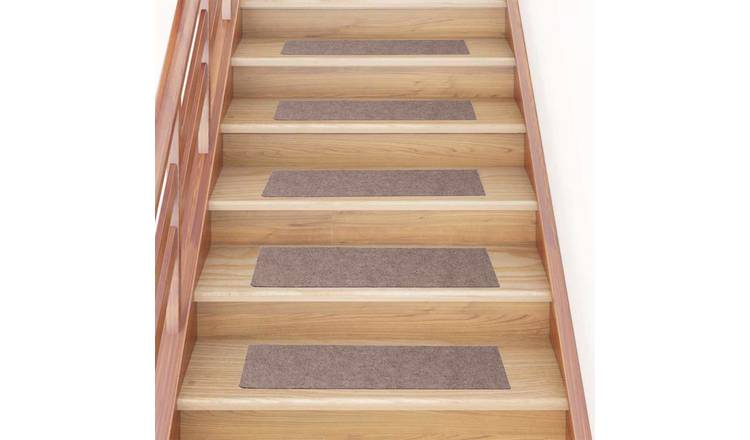 Walplus Pack of 15 Rectangular Stair Mats - Light Brown - 76 x 20 cm