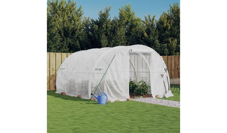 Walplus Greenhouse with Frame 12 M² - White - 400 x 300 x 200 cm