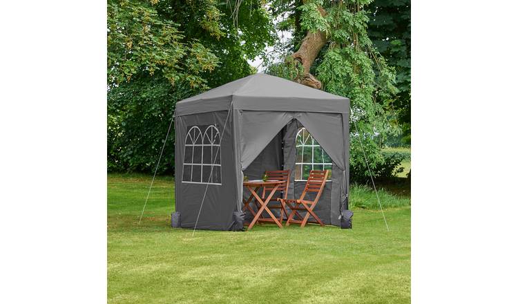 VonHaus 2 x 2m Heavy Duty Pop Up Gazebo w/ Removable Sides and Leg Weights