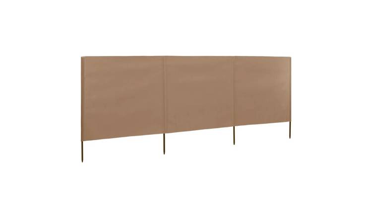 Walplus 3-Panel Non-Woven Fabric Wind Screen - Taupe - 400 x 120 cm