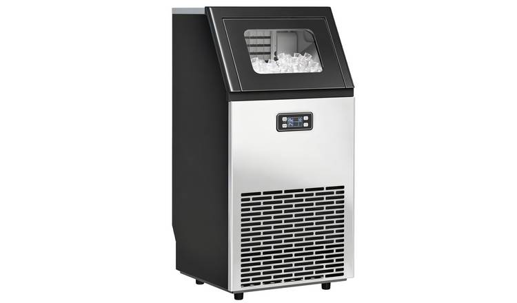 HOMCOM 45kg/24H Commercial Ice Maker Machine with Self Cleaning - Silver